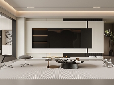 极简黑白灰客厅