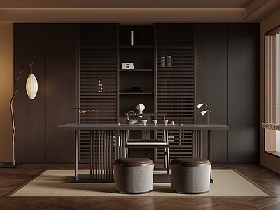 新中式开放式书房