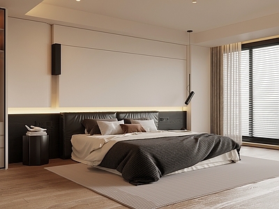 现代极简次卧 双人床