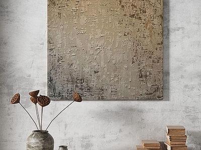 侘寂家居客厅 肌理侘寂抽象挂画