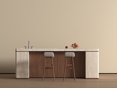 侘寂风岛台 中古岛台  厨房岛台