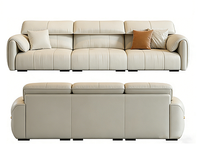 奶油风三人沙发