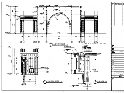 欧式其他建筑 欧式大门 施工图