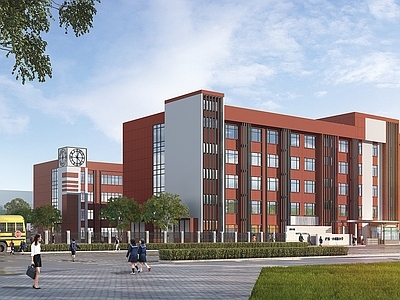 现代主义学校外观 现代学校