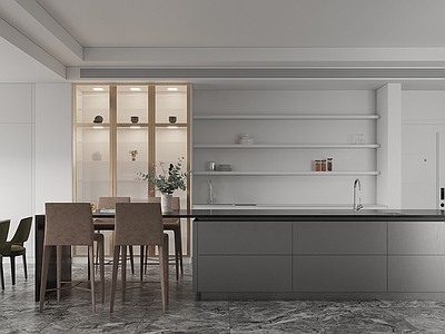 现代极简大平层客餐厅