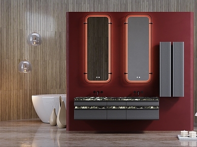 现代轻奢卫生间 浴室柜