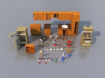 复古厨房用品 厨房家具设备