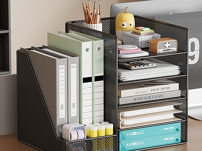 现代简约办公用品 办公桌 文件夹 摆件 书桌 学习用品