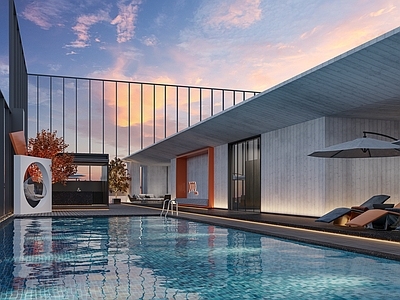 现代极简酒店建筑