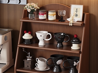 中古风置物架 酒柜b 杯架 马克杯 摆件 餐厅