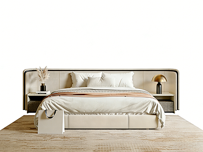 奶油风双人床 主卧