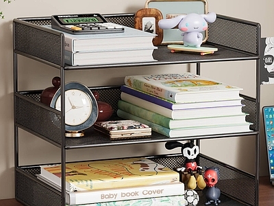 现代简约办公用品 书架 摆件 书桌 书本 书房