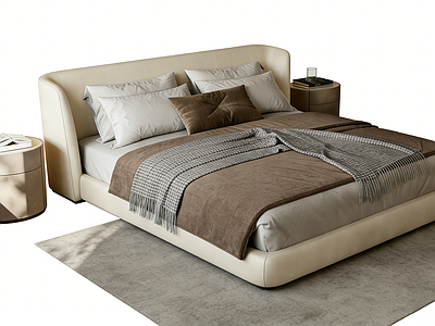 奶油风双人床 主卧