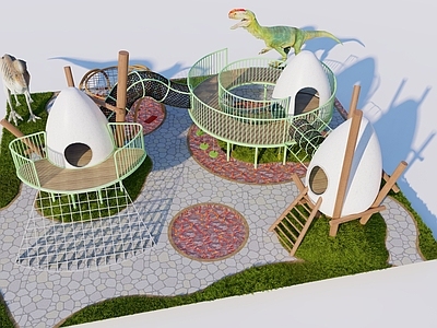 主题性儿童游乐景观儿童游乐空间 恐龙蛋乐园 无动力乐园