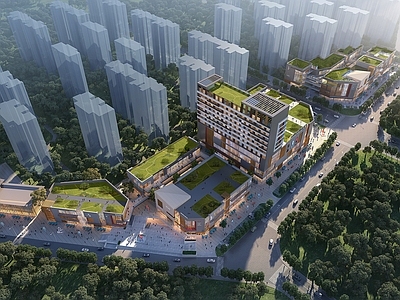 现代主义商业综合体 现代沿街商业