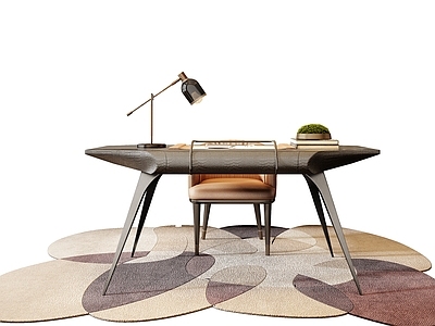 意式轻奢书桌椅 意式书桌 书桌 书桌椅组合 现代书桌 米洛提书桌