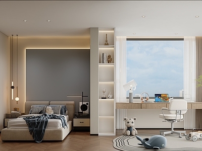 现代简约男孩房