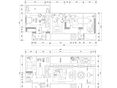 别墅 600平轻奢别墅 现代顶跃别墅 平面方案 施工图