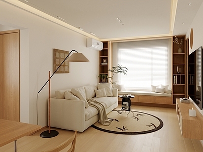 原木奶油风客餐厅 日式原木 奶油原木 现代简约 客餐厅 餐桌椅