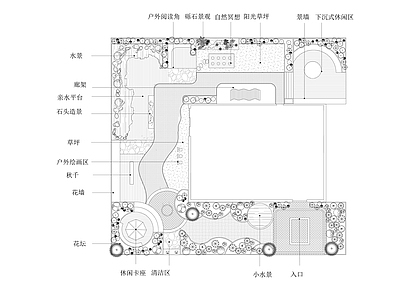 现代简约庭院 花园庭院 民宿庭院 私家庭院 庭院铺装 农村庭院 施工图