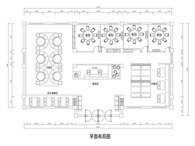 现代茶餐厅 茶餐厅平面图 施工图