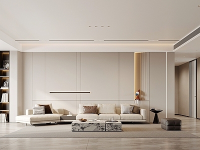 奶油风横厅 意式客厅