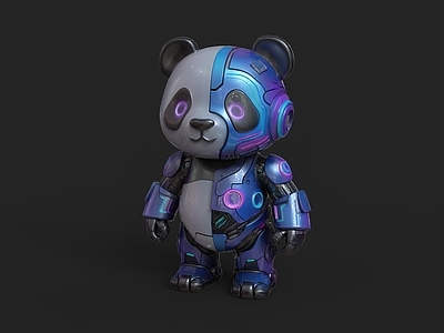 赛博朋克虚拟人物 熊猫IP 熊猫美陈 熊猫文创 熊猫 赛博朋克