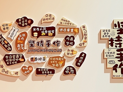 奶油风甜品面包店 面包店装饰画 甜品店装饰画 蛋糕店装饰画 面包店文化墙