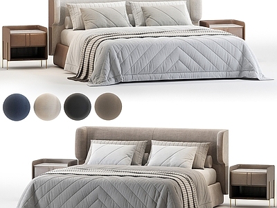 现代简约双人床