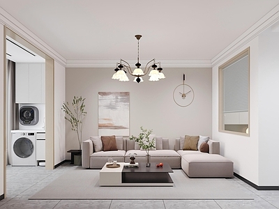 奶油风家居客厅 奶油风