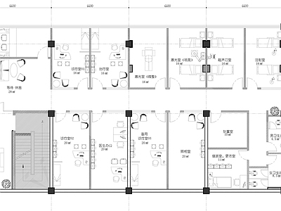 现代医院建筑 美容院平面方案 施工图
