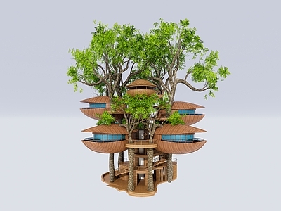 树屋建筑树屋
