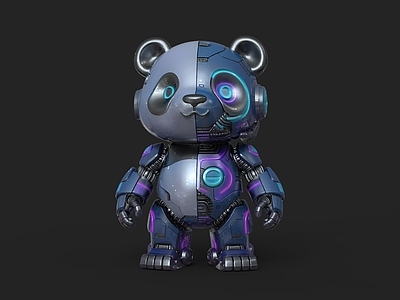 赛博朋克虚拟人物 赛博朋克 熊猫ip 熊猫美陈 熊猫文创 熊猫