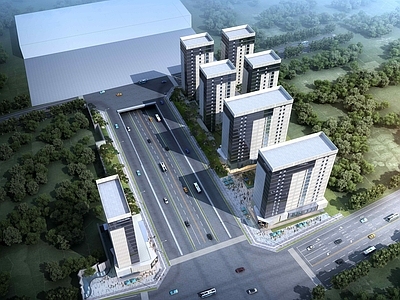 现代主义鸟瞰规划