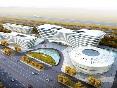 现代主义企业总部 异形场馆 现代办公楼