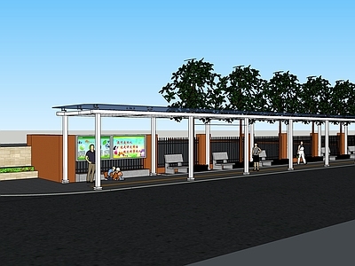现代简约公交站台