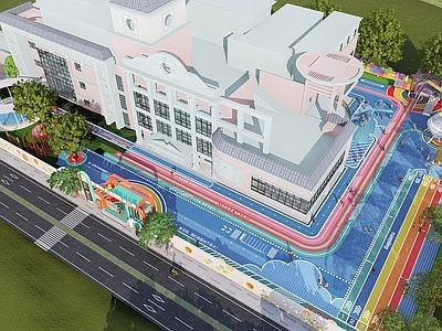 现代童趣风儿童游乐空间 幼儿园户外景观 3 10岁 无动力 亲子游乐