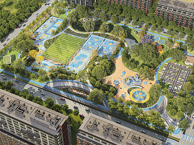 现代活力景观体育公园