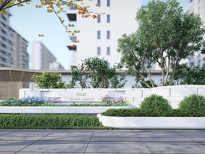 现代简约景墙 轻奢景墙 对景景墙 标识景墙 入口景墙 极简景墙