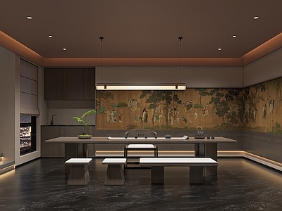 新中式茶馆 新中式 会客厅 茶室 会所