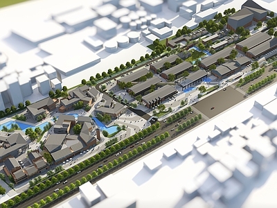 新中式鸟瞰规划 现代产业园 厂房改造