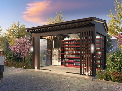 新中式其他商业建筑 新中式售货亭