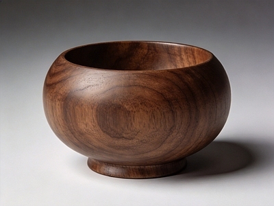 原木风餐具 笔洗 胡桃木 木碗 木雕 摆件