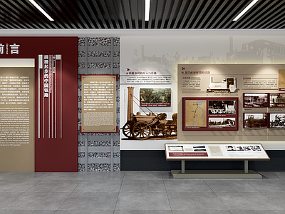 复古历史展厅文化墙