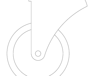 精选全屋定制家具家居五金图块 五金系列常用图块 脚轮侧面
