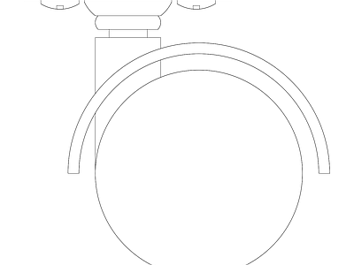 精选全屋定制家具家居五金图块 五金系列常用图块 脚轮侧面