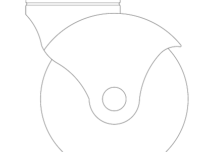 精选全屋定制家具家居五金图块 五金系列常用图块 脚轮侧面