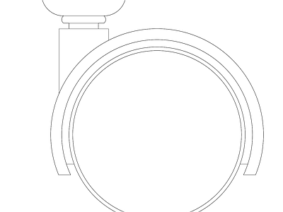 精选全屋定制家具家居五金图块 五金系列常用图块 脚轮侧面