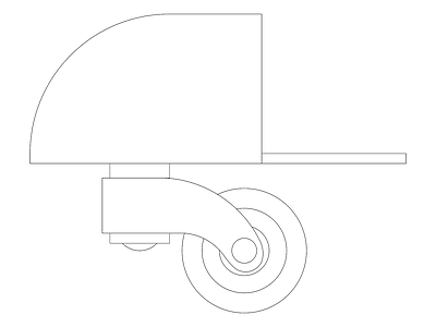 精选全屋定制家具家居五金图块 五金系列常用图块 脚轮侧面