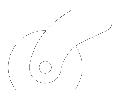 精选全屋定制家具家居五金图块 五金系列常用图块 脚轮侧面